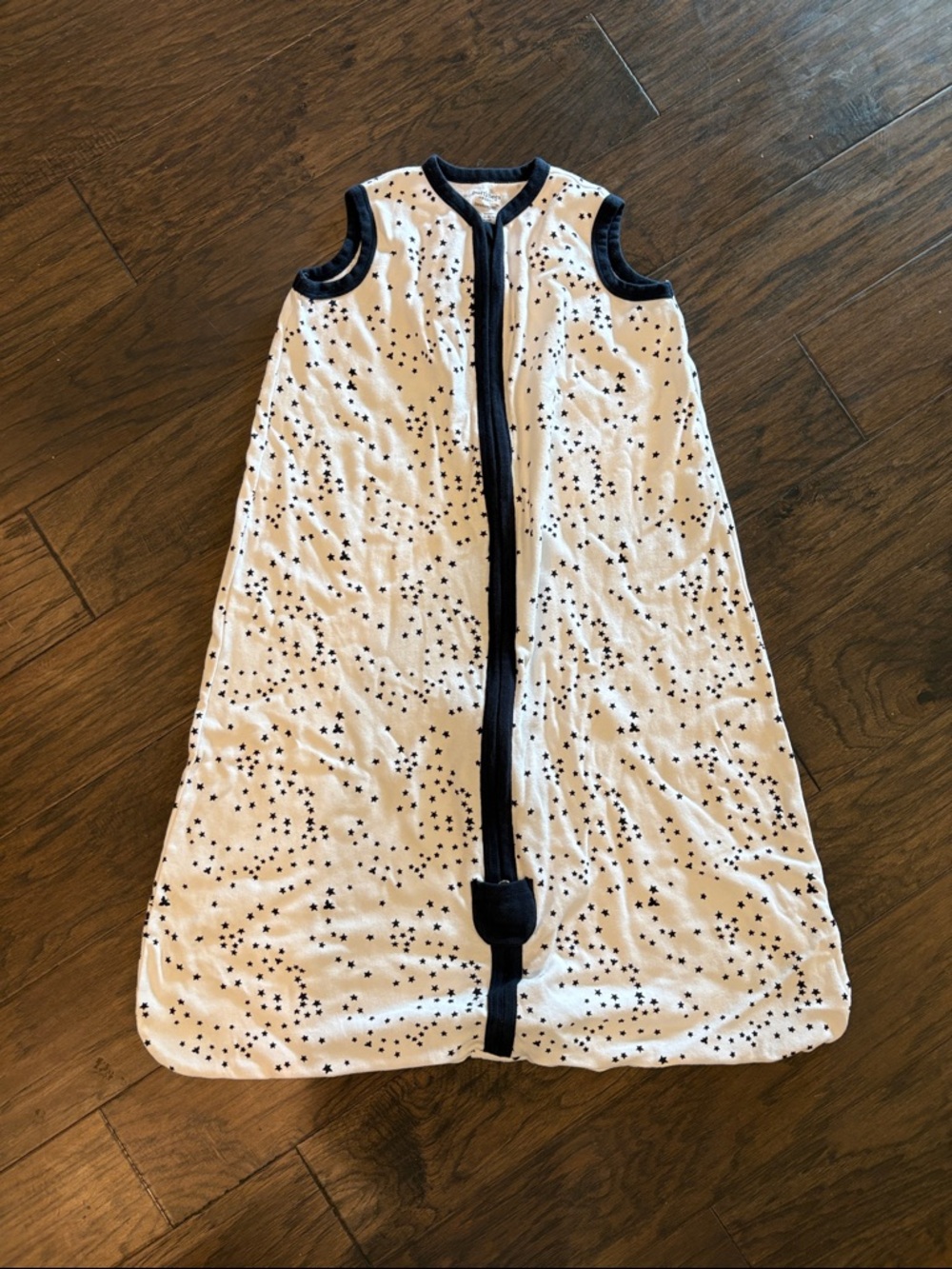 Burt's Bees White Sleep Sack with Navy Star Print